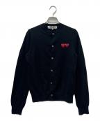 PLAY COMME des GARCONSプレイコムデギャルソン）の古着「ダブルハートワッペンカーディガン」｜ブラック