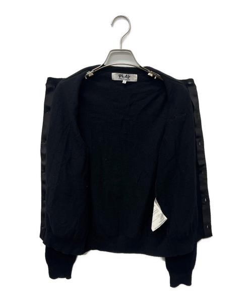 PLAY COMME des GARCONS（プレイコムデギャルソン）PLAY COMME des GARCONS (プレイコムデギャルソン) ダブルハートワッペンカーディガン ブラック サイズ:Ｌの古着・服飾アイテム