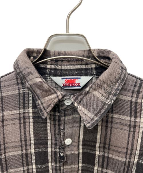 SAINT MICHAEL（セントマイケル）SAINT MICHAEL (セントマイケル) Flannel Shirt  グレー サイズ:Ｌの古着・服飾アイテム
