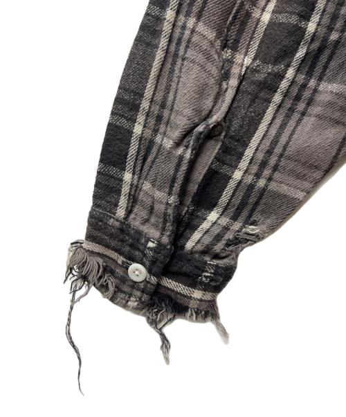 SAINT MICHAEL（セントマイケル）SAINT MICHAEL (セントマイケル) Flannel Shirt  グレー サイズ:Ｌの古着・服飾アイテム