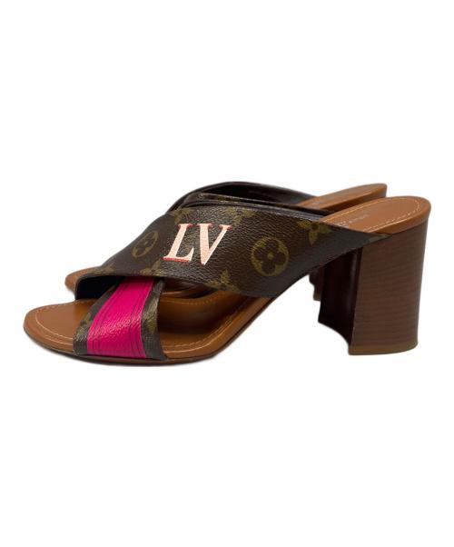LOUIS VUITTON（ルイ ヴィトン）LOUIS VUITTON (ルイ ヴィトン) サンダル ベージュ×ピンク サイズ:38の古着・服飾アイテム