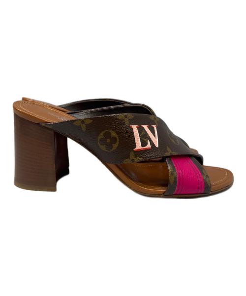 LOUIS VUITTON（ルイ ヴィトン）LOUIS VUITTON (ルイ ヴィトン) サンダル ベージュ×ピンク サイズ:38の古着・服飾アイテム