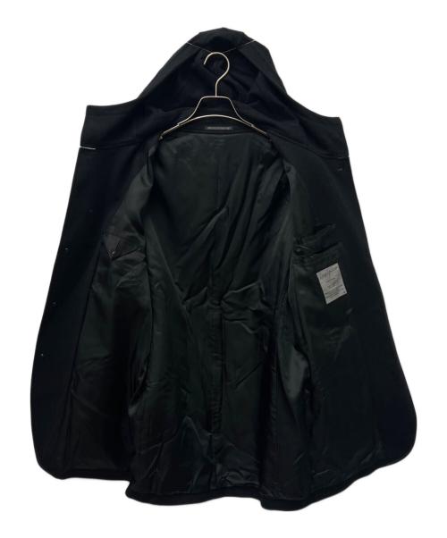 Yohji Yamamoto pour homme（ヨウジヤマモト プールオム）Yohji Yamamoto pour homme (ヨウジヤマモト プールオム) レザー切替フーデッドジャケット ブラック サイズ:２の古着・服飾アイテム