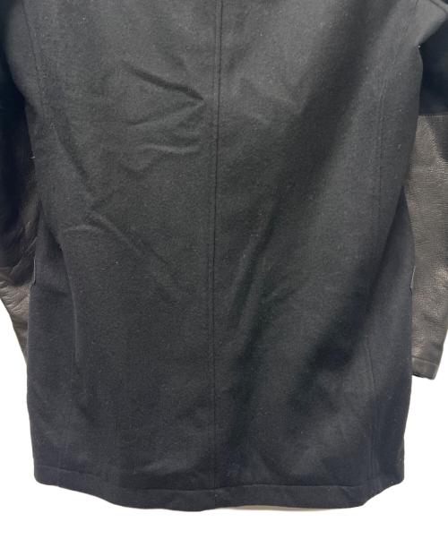 Yohji Yamamoto pour homme（ヨウジヤマモト プールオム）Yohji Yamamoto pour homme (ヨウジヤマモト プールオム) レザー切替フーデッドジャケット ブラック サイズ:２の古着・服飾アイテム