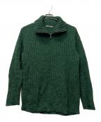 AURALEEオーラリー）の古着「WOOL BABY ALPACA MIX RIB KNIT ZIP」｜グリーン