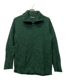 AURALEE（オーラリー）の古着「WOOL BABY ALPACA MIX RIB KNIT ZIP」｜グリーン