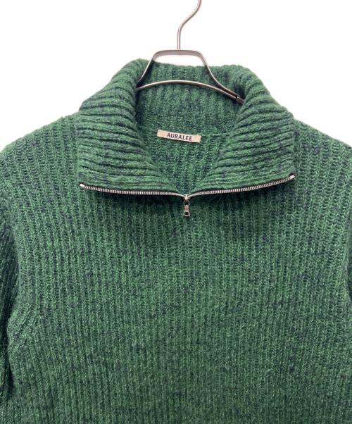 AURALEE（オーラリー）AURALEE (オーラリー) WOOL BABY ALPACA MIX RIB KNIT ZIP グリーン サイズ:４の古着・服飾アイテム
