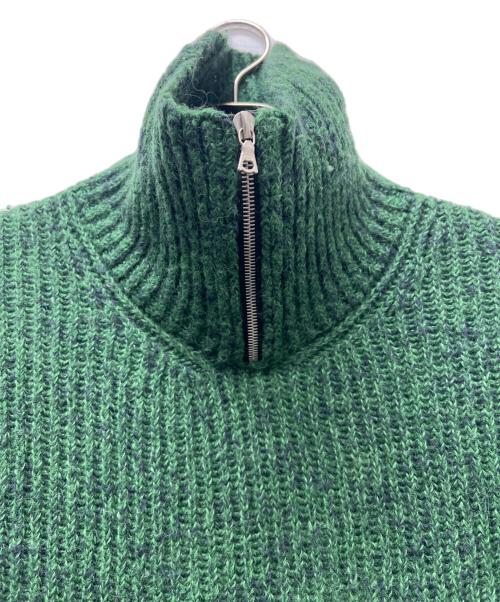 AURALEE（オーラリー）AURALEE (オーラリー) WOOL BABY ALPACA MIX RIB KNIT ZIP グリーン サイズ:４の古着・服飾アイテム
