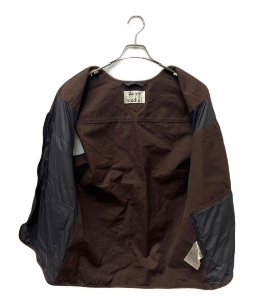 Acne studios（アクネ ストゥディオズ）Acne studios (アクネ ストゥディオズ) ナイロンダック切替フィッシングベスト ブラック×ブラウン サイズ:４６の古着・服飾アイテム