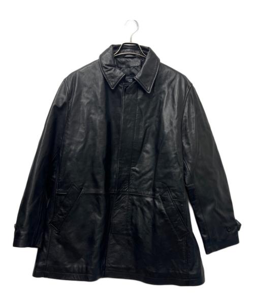 LIUGOO（リューグー）LIUGOO (リューグー) ラムレザーコート ブラック サイズ:ＬＬの古着・服飾アイテム