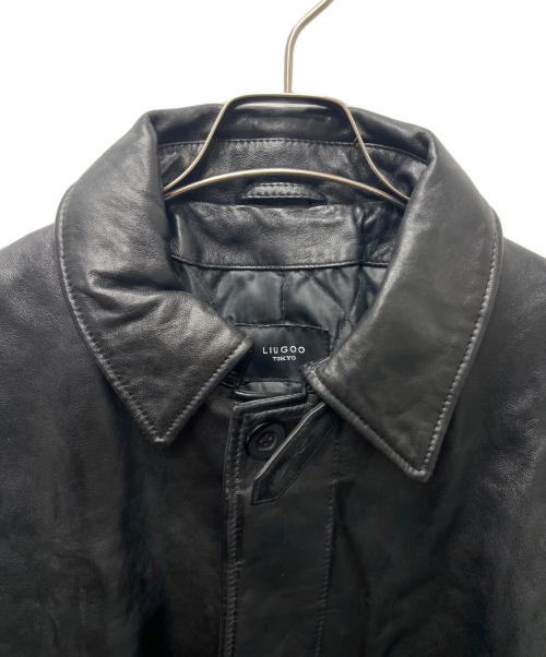 LIUGOO（リューグー）LIUGOO (リューグー) ラムレザーコート ブラック サイズ:ＬＬの古着・服飾アイテム