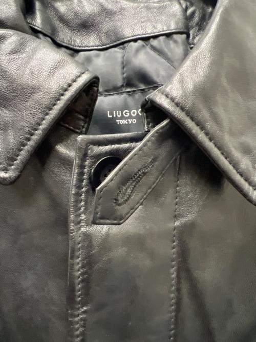 LIUGOO（リューグー）LIUGOO (リューグー) ラムレザーコート ブラック サイズ:ＬＬの古着・服飾アイテム