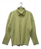 HOMME PLISSE ISSEY MIYAKEオム プリッセ イッセイ ミヤケ）の古着「プリーツシャツ」｜ライトグリーン