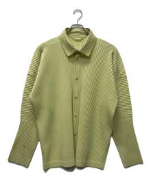 HOMME PLISSE ISSEY MIYAKE（オム プリッセ イッセイ ミヤケ）の古着「プリーツシャツ」｜ライトグリーン