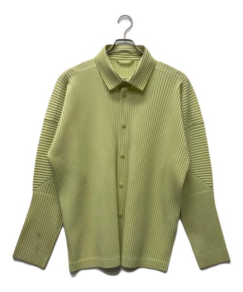 HOMME PLISSE ISSEY MIYAKE（オム プリッセ イッセイ ミヤケ）HOMME PLISSE ISSEY MIYAKE (オム プリッセ イッセイ ミヤケ) プリーツシャツ ライトグリーン サイズ:４の古着・服飾アイテム