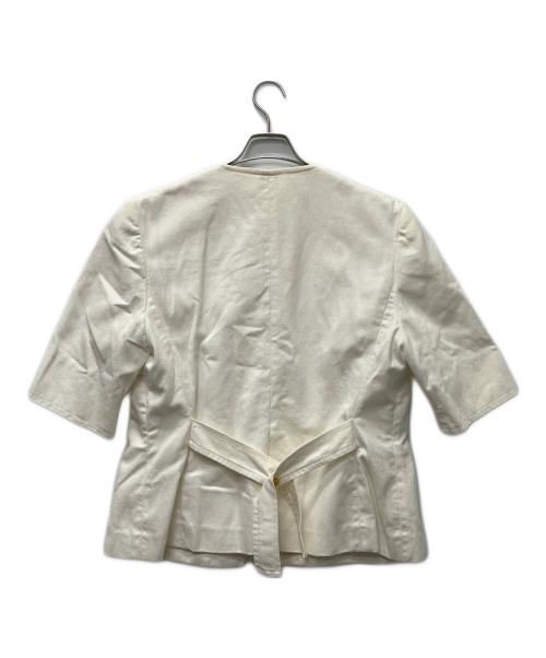 CELINE（セリーヌ）CELINE (セリーヌ) ノーカラージャケット ホワイト サイズ:４６の古着・服飾アイテム