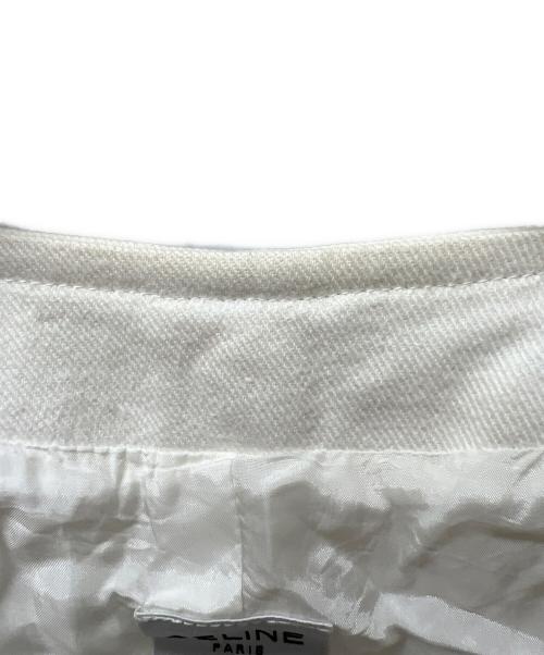 CELINE（セリーヌ）CELINE (セリーヌ) ノーカラージャケット ホワイト サイズ:４６の古着・服飾アイテム