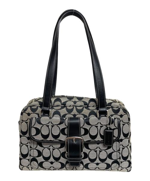 COACH（コーチ）COACH (コーチ) ハンドバッグ グレー×ブラックの古着・服飾アイテム