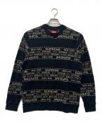 SUPREMEシュプリーム）の古着「クルーネックニット」｜ブラック×ゴールド