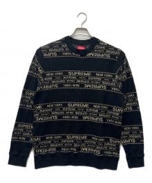 SUPREME（シュプリーム）の古着「クルーネックニット」｜ブラック×ゴールド