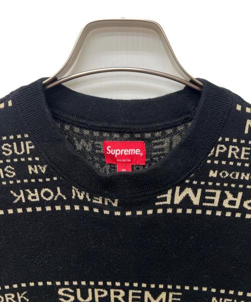 SUPREME（シュプリーム）SUPREME (シュプリーム) クルーネックニット ブラック×ゴールド サイズ:ＸＬの古着・服飾アイテム