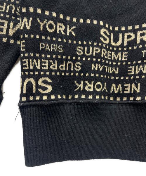 SUPREME（シュプリーム）SUPREME (シュプリーム) クルーネックニット ブラック×ゴールド サイズ:ＸＬの古着・服飾アイテム
