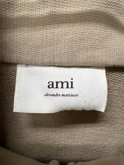 ami（アミ）ami (アミ) ハートロゴハーフジップスウェット ベージュ サイズ:ＸＬの古着・服飾アイテム