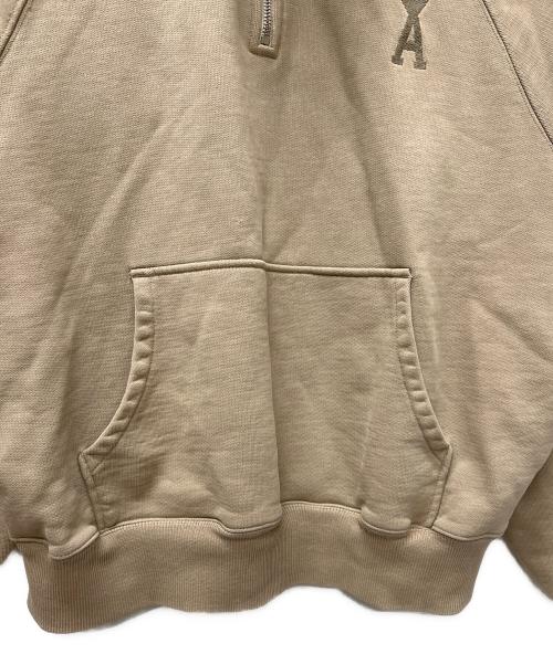 ami（アミ）ami (アミ) ハートロゴハーフジップスウェット ベージュ サイズ:ＸＬの古着・服飾アイテム
