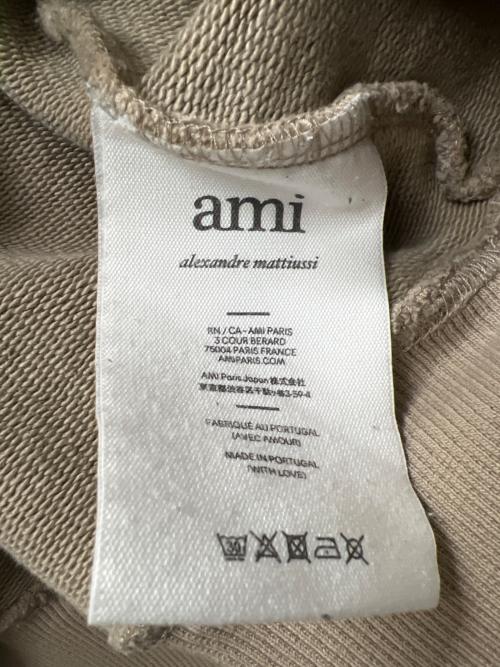 ami（アミ）ami (アミ) ハートロゴハーフジップスウェット ベージュ サイズ:ＸＬの古着・服飾アイテム