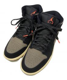 NIKE（ナイキ）の古着「ハイカットスニーカー 	NIKE（ナイキ）　IB7110-002　AIR JORDAN1 MID SE」｜ブラック×グレー