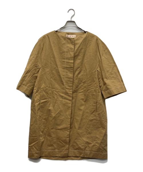 MARNI（マルニ）MARNI (マルニ) ノーカラーコート ベージュ サイズ:４２の古着・服飾アイテム