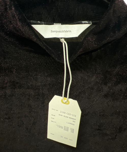 SASQUATCHfabrix.（サスクワッチファブリックス）SASQUATCHfabrix. (サスクワッチファブリックス) SHINY VELOUR MOCKNECK レッド サイズ:Ｌの古着・服飾アイテム