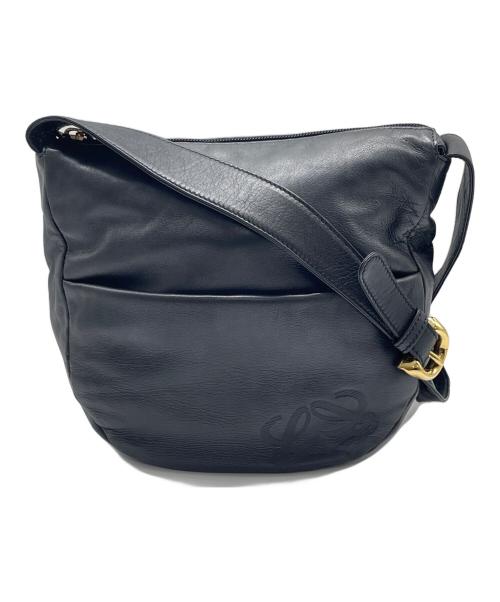 LOEWE（ロエベ）LOEWE (ロエベ) アナグラム レザーショルダーバッグ ブラックの古着・服飾アイテム