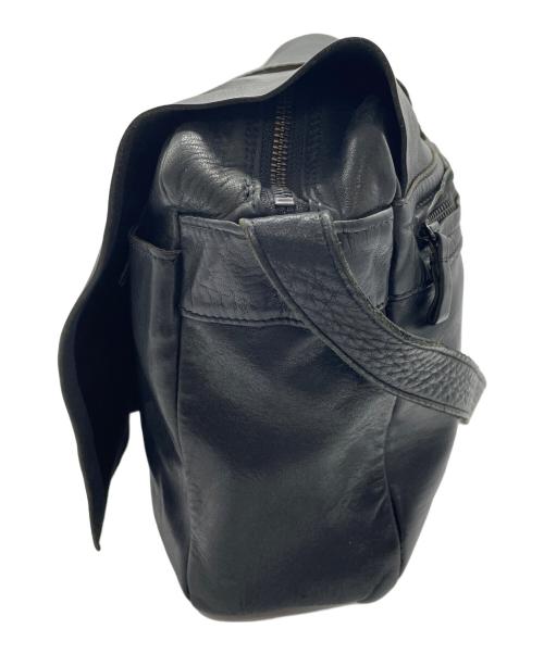 Yohji Yamamoto pour homme（ヨウジヤマモト プールオム）Yohji Yamamoto pour homme (ヨウジヤマモト プールオム) レザーショルダーバッグ ブラックの古着・服飾アイテム