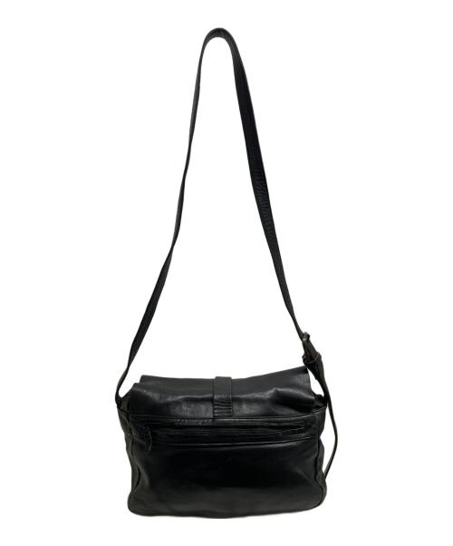 Yohji Yamamoto pour homme（ヨウジヤマモト プールオム）Yohji Yamamoto pour homme (ヨウジヤマモト プールオム) レザーショルダーバッグ ブラックの古着・服飾アイテム