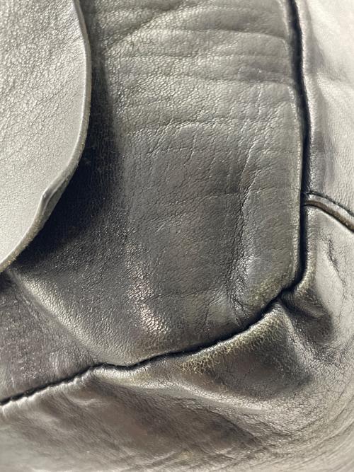 Yohji Yamamoto pour homme（ヨウジヤマモト プールオム）Yohji Yamamoto pour homme (ヨウジヤマモト プールオム) レザーショルダーバッグ ブラックの古着・服飾アイテム
