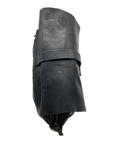 Yohji Yamamoto pour homme（ヨウジヤマモト プールオム）Yohji Yamamoto pour homme (ヨウジヤマモト プールオム) レザーショルダーバッグ ブラックの古着・服飾アイテム