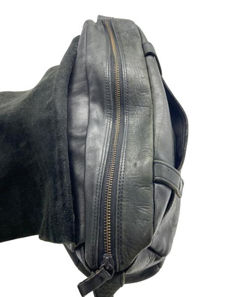 Yohji Yamamoto pour homme（ヨウジヤマモト プールオム）Yohji Yamamoto pour homme (ヨウジヤマモト プールオム) レザーショルダーバッグ ブラックの古着・服飾アイテム