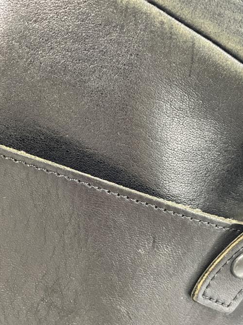 Yohji Yamamoto pour homme（ヨウジヤマモト プールオム）Yohji Yamamoto pour homme (ヨウジヤマモト プールオム) レザーショルダーバッグ ブラックの古着・服飾アイテム