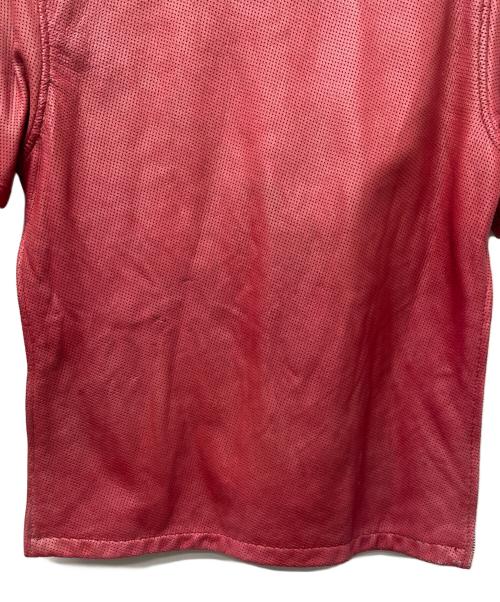 Schott（ショット）Schott (ショット) レザーカットソー レッド サイズ:Ｍの古着・服飾アイテム