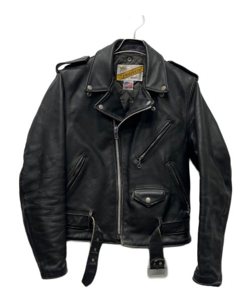 Schott PERFECTO（ショット パーフェクト）Schott PERFECTO (ショット パーフェクト) ダブルライダースジャケット ブラック サイズ:３８の古着・服飾アイテム