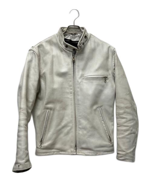 Schott（ショット）Schott (ショット) シングルライダースジャケット ホワイト サイズ:３８の古着・服飾アイテム