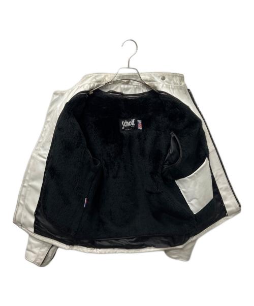 Schott（ショット）Schott (ショット) シングルライダースジャケット ホワイト サイズ:３８の古着・服飾アイテム