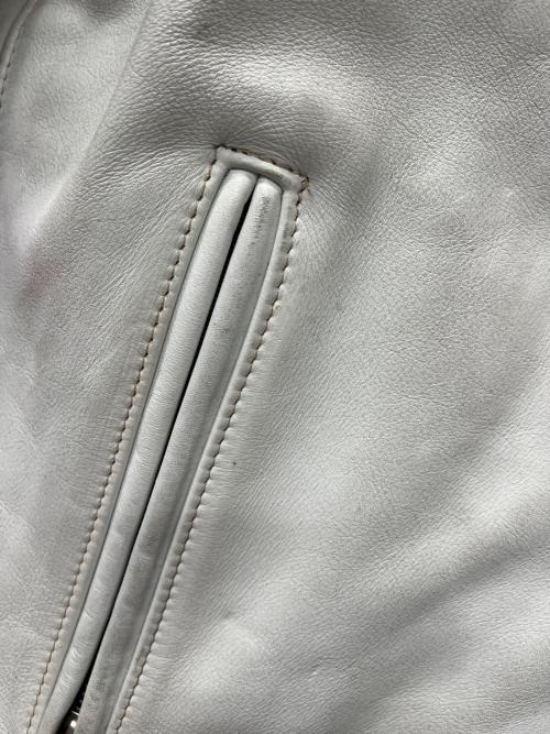 Schott（ショット）Schott (ショット) シングルライダースジャケット ホワイト サイズ:３８の古着・服飾アイテム