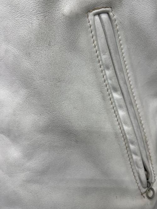 Schott（ショット）Schott (ショット) シングルライダースジャケット ホワイト サイズ:３８の古着・服飾アイテム