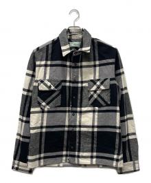 OFFWHITE（オフホワイト）の古着「STENCIL FLANNEL SHIRT」｜ホワイト×ブラック