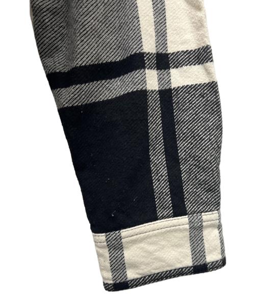OFFWHITE（オフホワイト）OFFWHITE (オフホワイト) STENCIL FLANNEL SHIRT ホワイト×ブラック サイズ:Ｍの古着・服飾アイテム