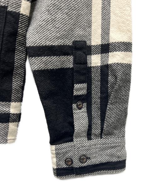 OFFWHITE（オフホワイト）OFFWHITE (オフホワイト) STENCIL FLANNEL SHIRT ホワイト×ブラック サイズ:Ｍの古着・服飾アイテム