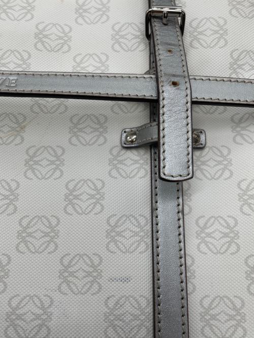 LOEWE（ロエベ）LOEWE (ロエベ) アナグラムトートバッグ ホワイト×グレーの古着・服飾アイテム