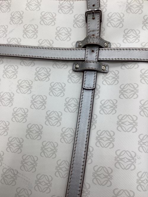 LOEWE（ロエベ）LOEWE (ロエベ) アナグラムトートバッグ ホワイト×グレーの古着・服飾アイテム